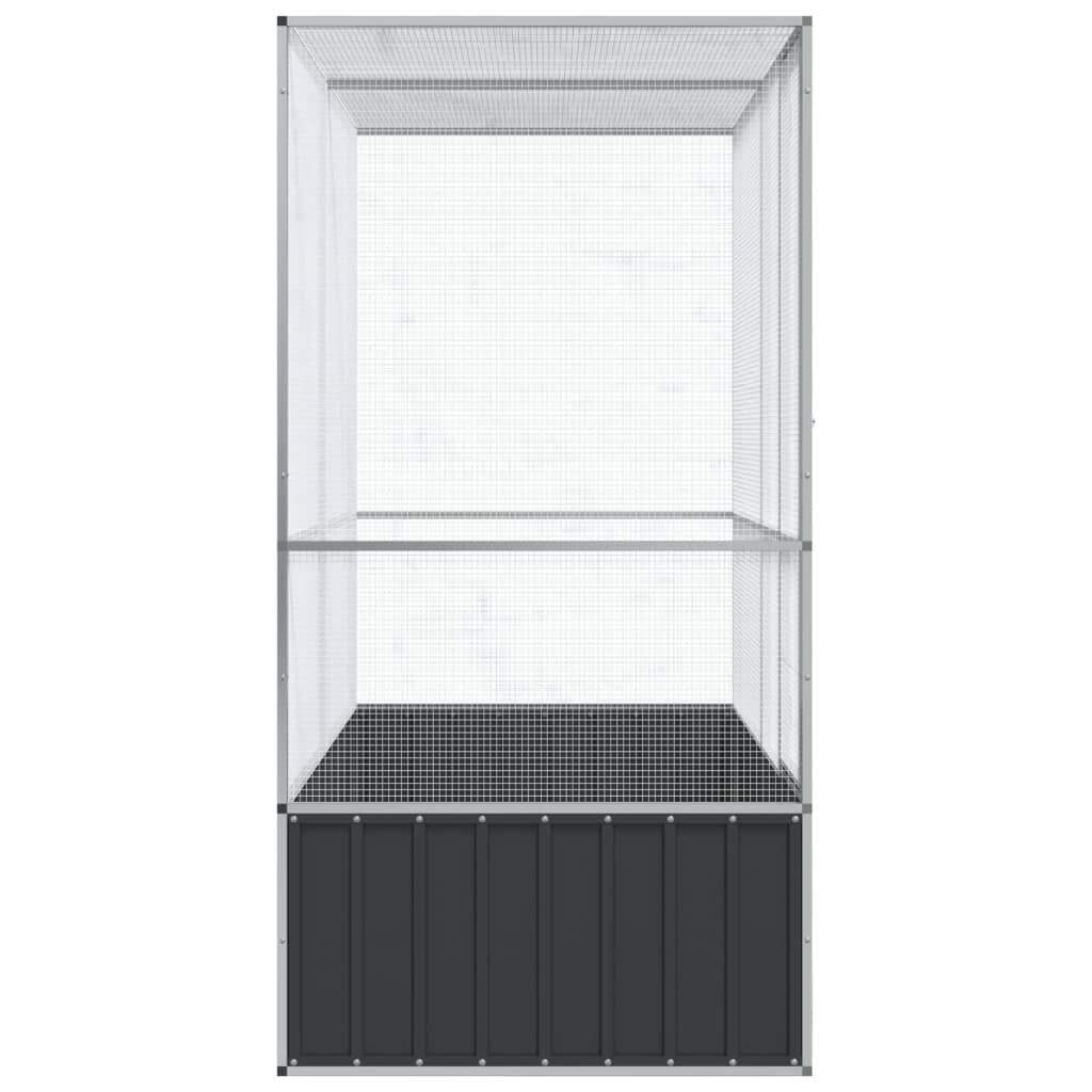 vidaXL Volière 210,5x107x212 m staal zilverkleurig