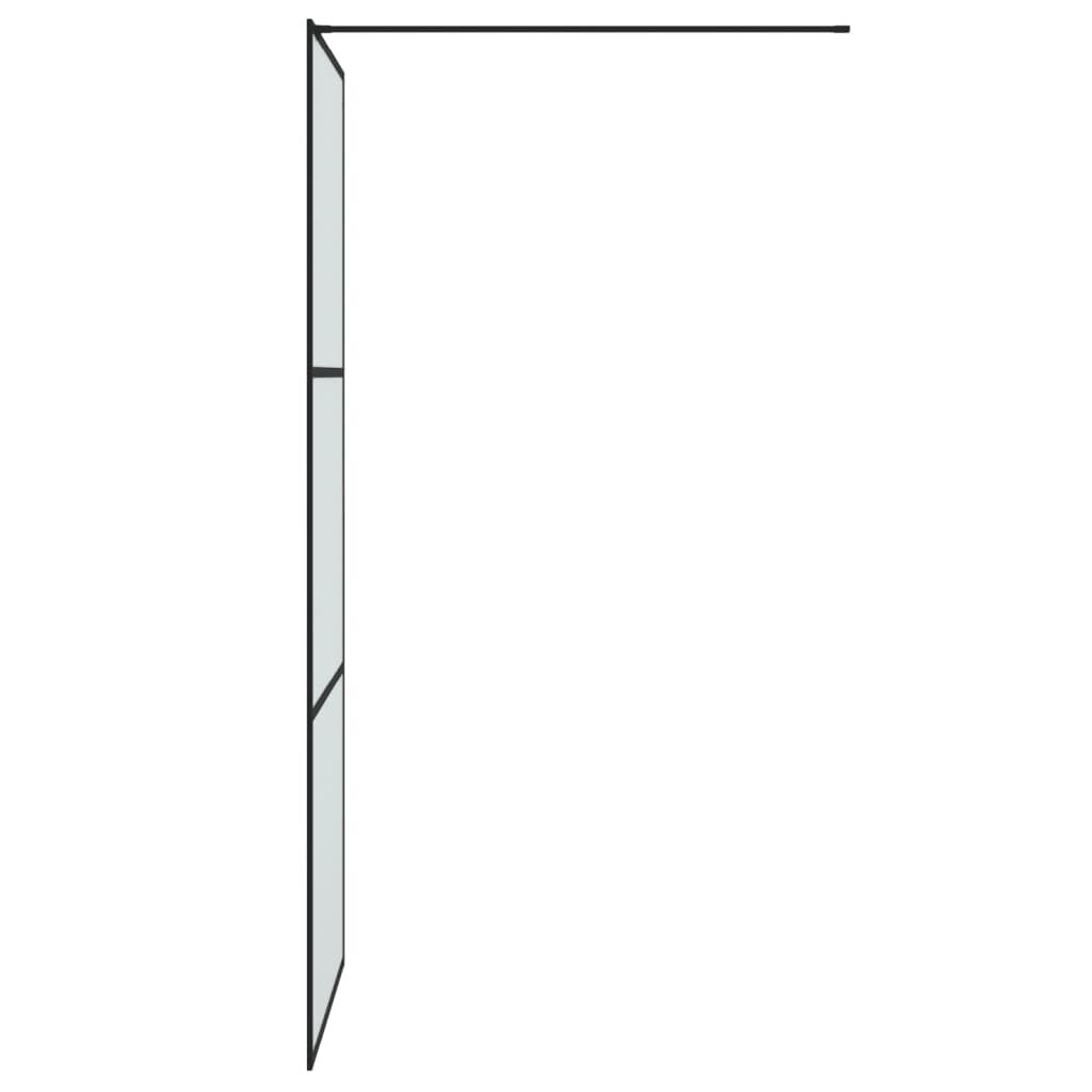 vidaXL Inloopdouchewand 80x195 cm mat ESG-glas zwart