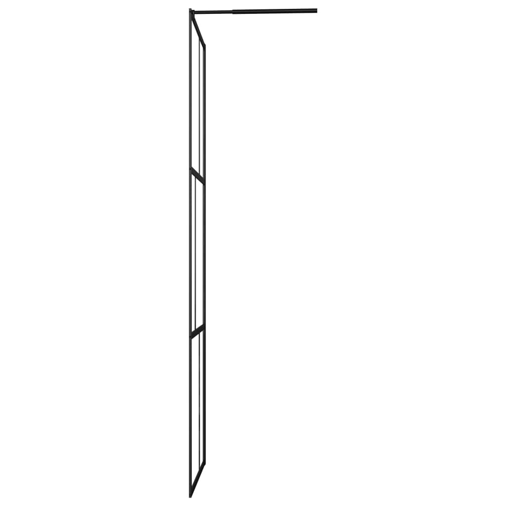vidaXL Inloopdouchewand 80x195 cm gehard glas zwart