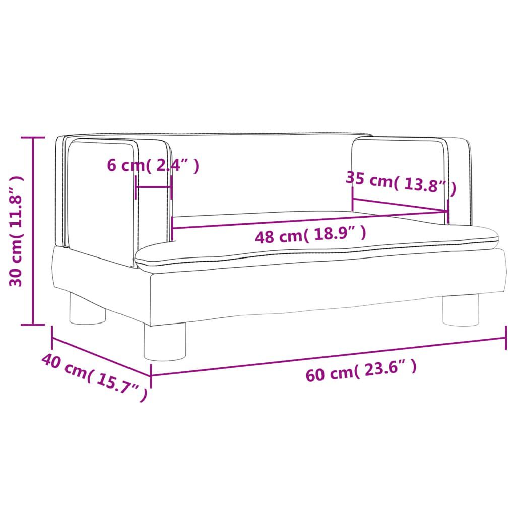 vidaXL Kinderbank 60x40x30 cm fluweel roze