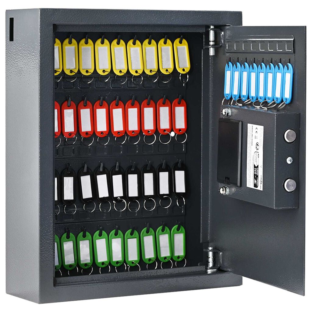 vidaXL Toetsenbord Kluis Gunmetal Grijs Staal, Chroom Medium Sloten
