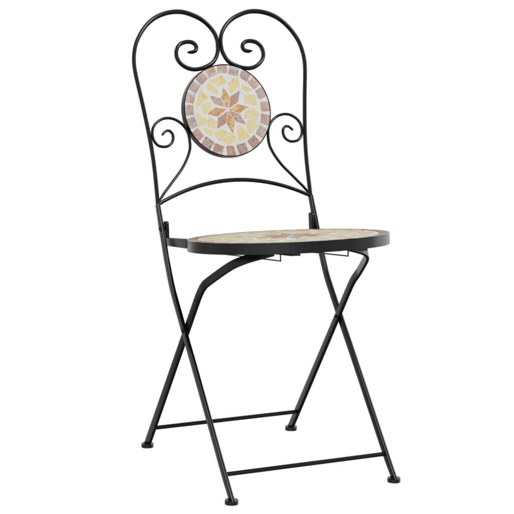 vidaXL Bistrostoelen 2 st inklapbaar keramiek terracottakleurig en wit