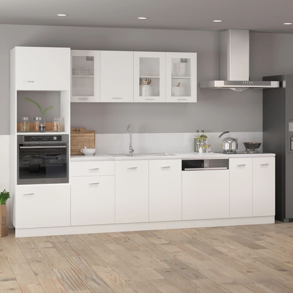 vidaXL Magnetronkast Lyon 60x57x207 cm bewerkt hout wit