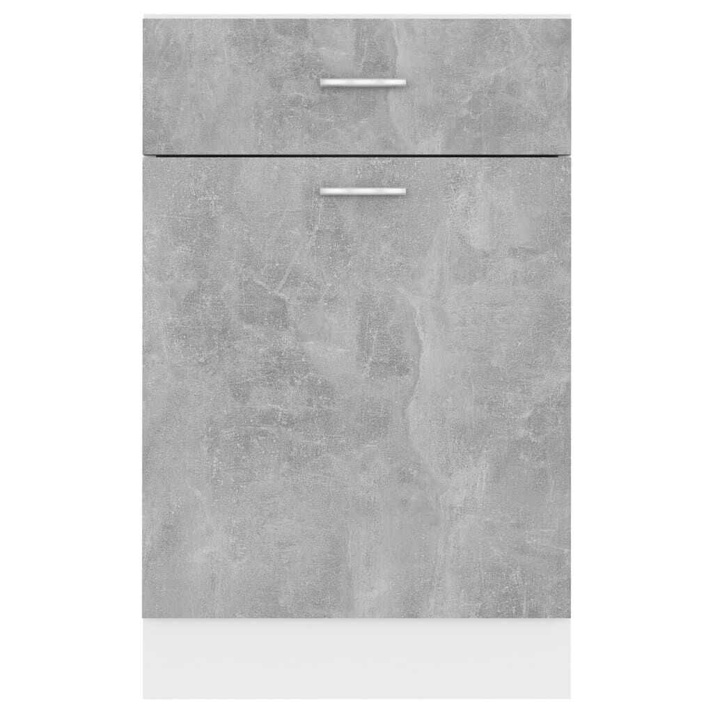 vidaXL Onderkast met lade Lyon 50x46x81,5 cm bewerkt hout betongrijs
