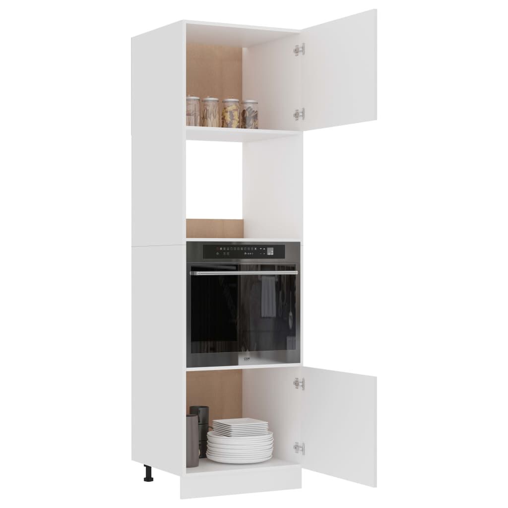 vidaXL Magnetronkast Lyon 60x57x207 cm bewerkt hout wit
