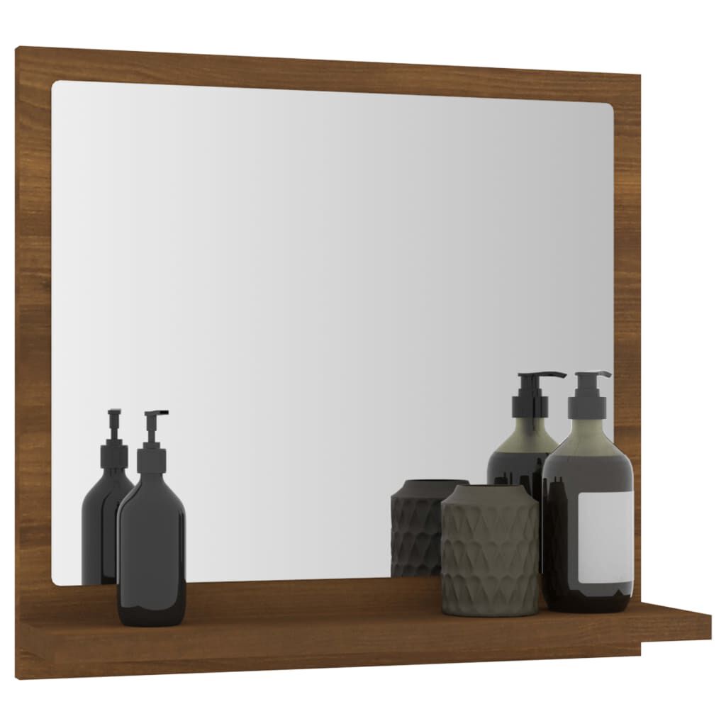 vidaXL Badkamerspiegel 40x10,5x37 cm bewerkt hout bruin eikenkleur
