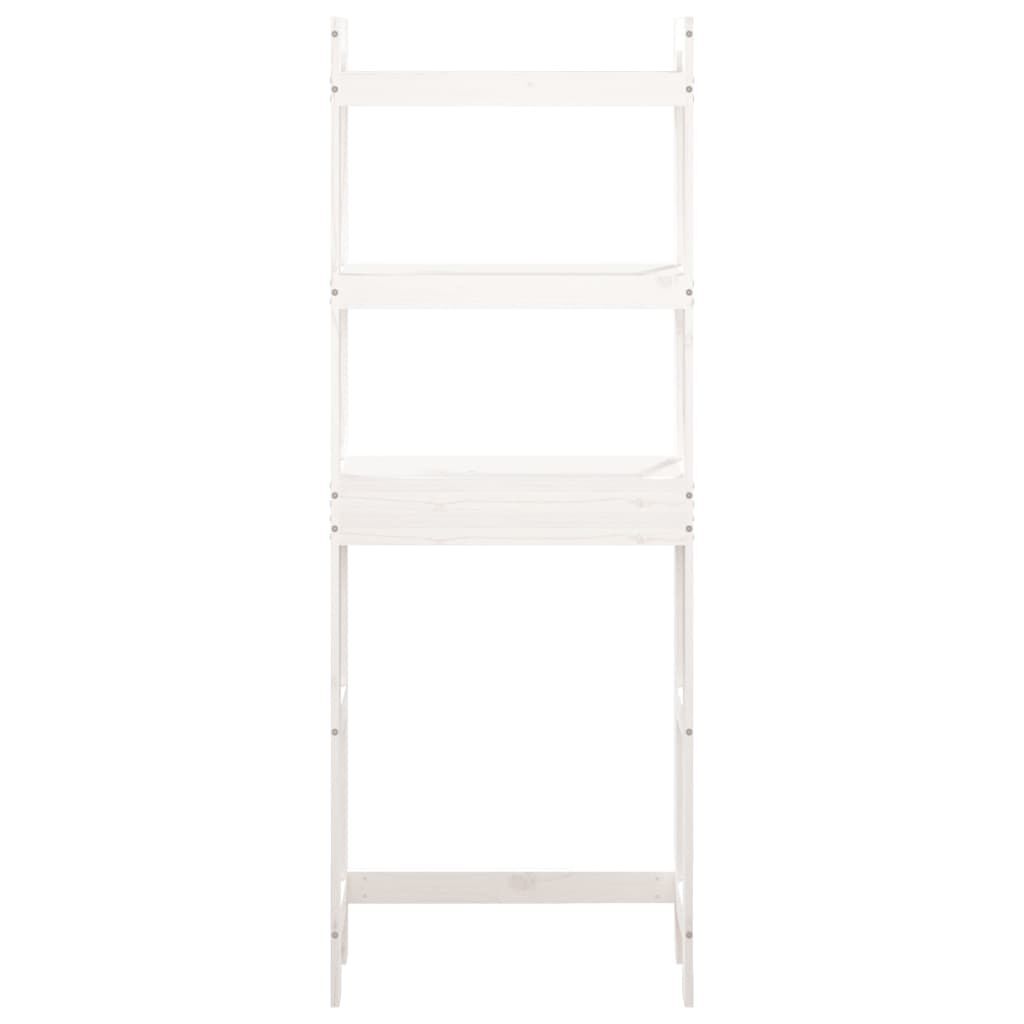 vidaXL Toiletrek 63x26x171 cm massief grenenhout wit
