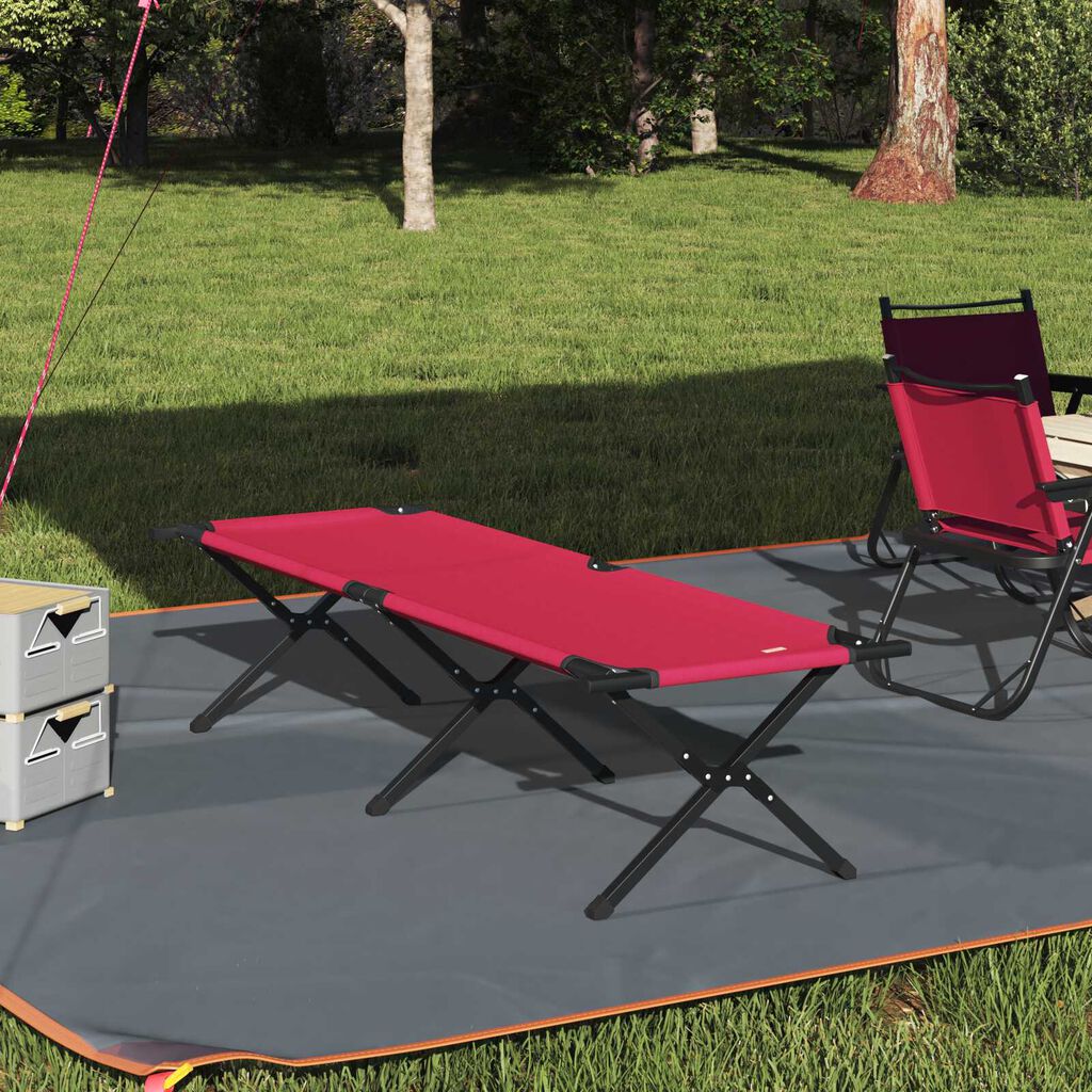 vidaXL Opvouwbaar Ligbed met Draagtas Rood 600D Oxford Stof