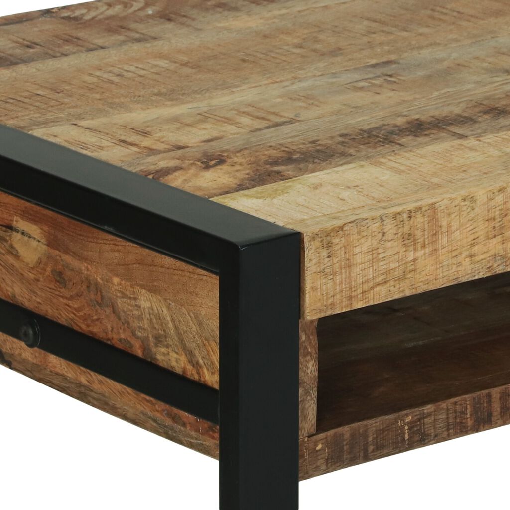 vidaXL Kaptafel met Spiegel 100x50x75 cm Massief Ruw Mango Hout