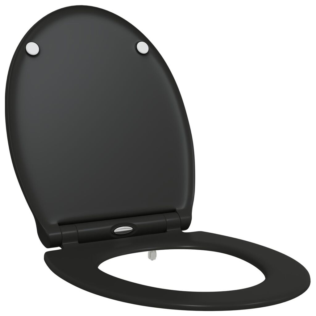 vidaXL Quick Release Toiletseat met Soft Close Duroplast Zwart