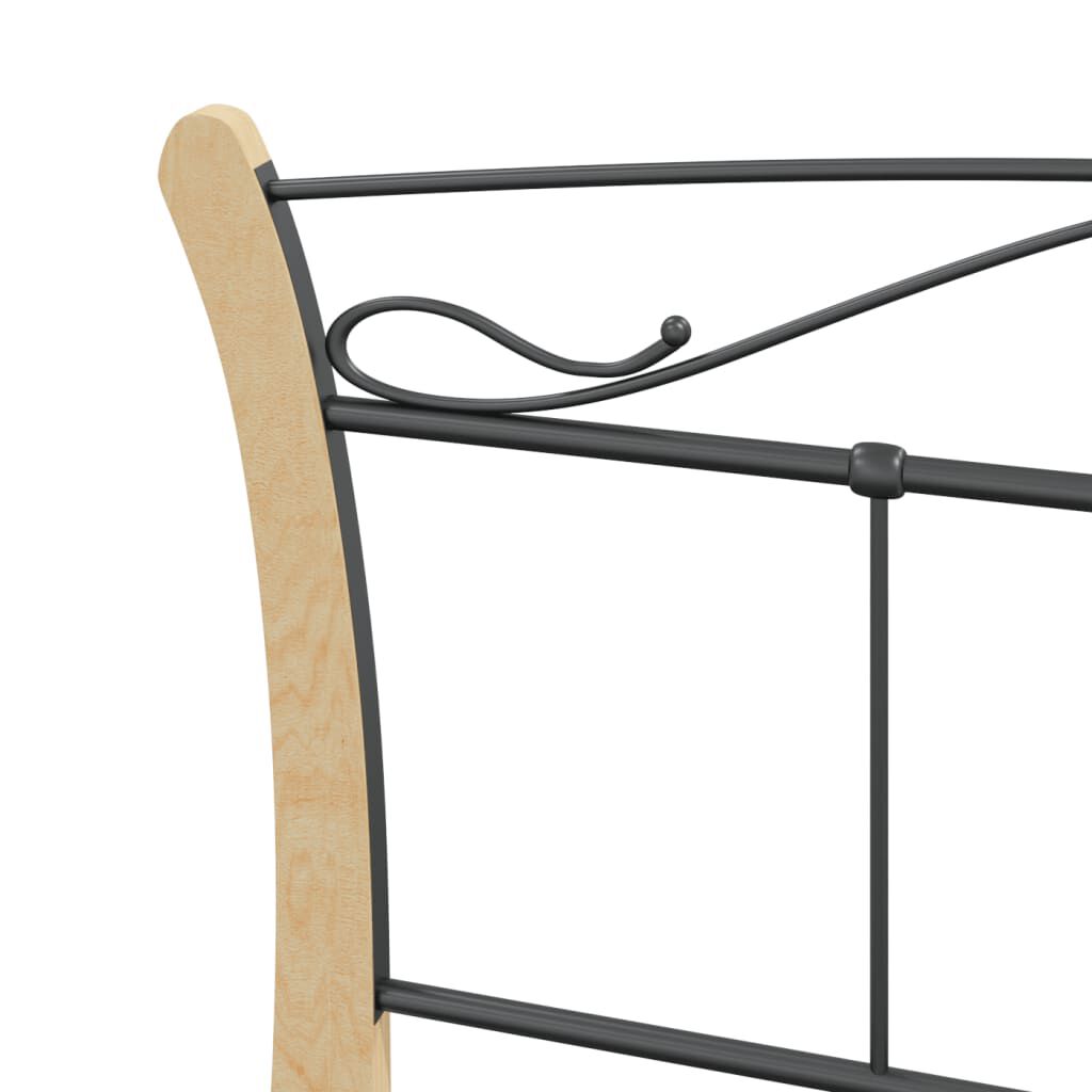 vidaXL Bedframe metaal zwart 120x200 cm