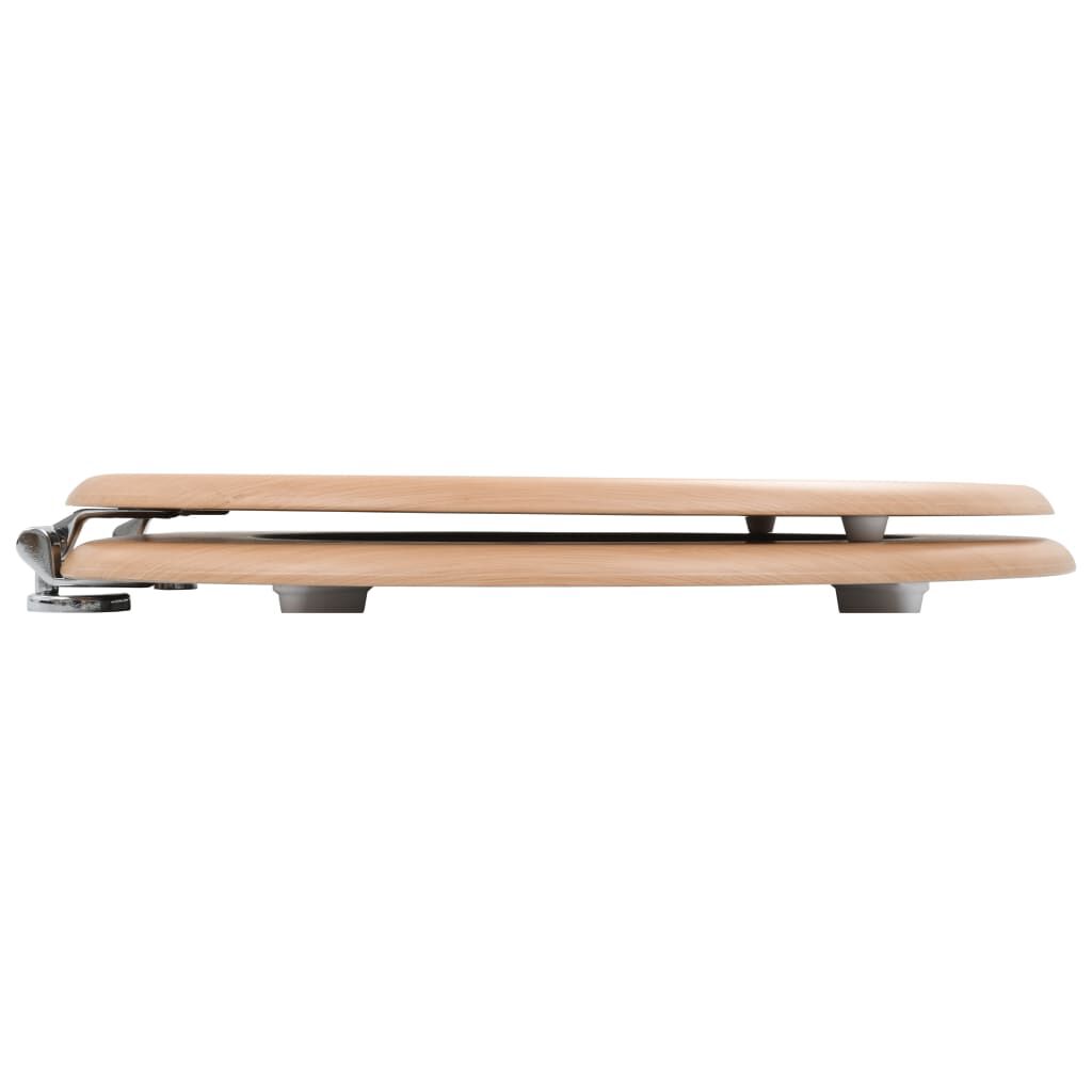 vidaXL Toiletbril met deksel bamboe MDF