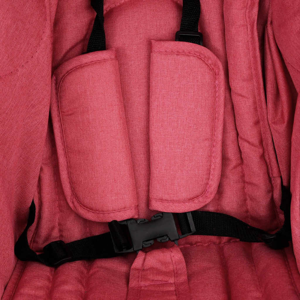 vidaXL Tweelingkinderwagen staal rood
