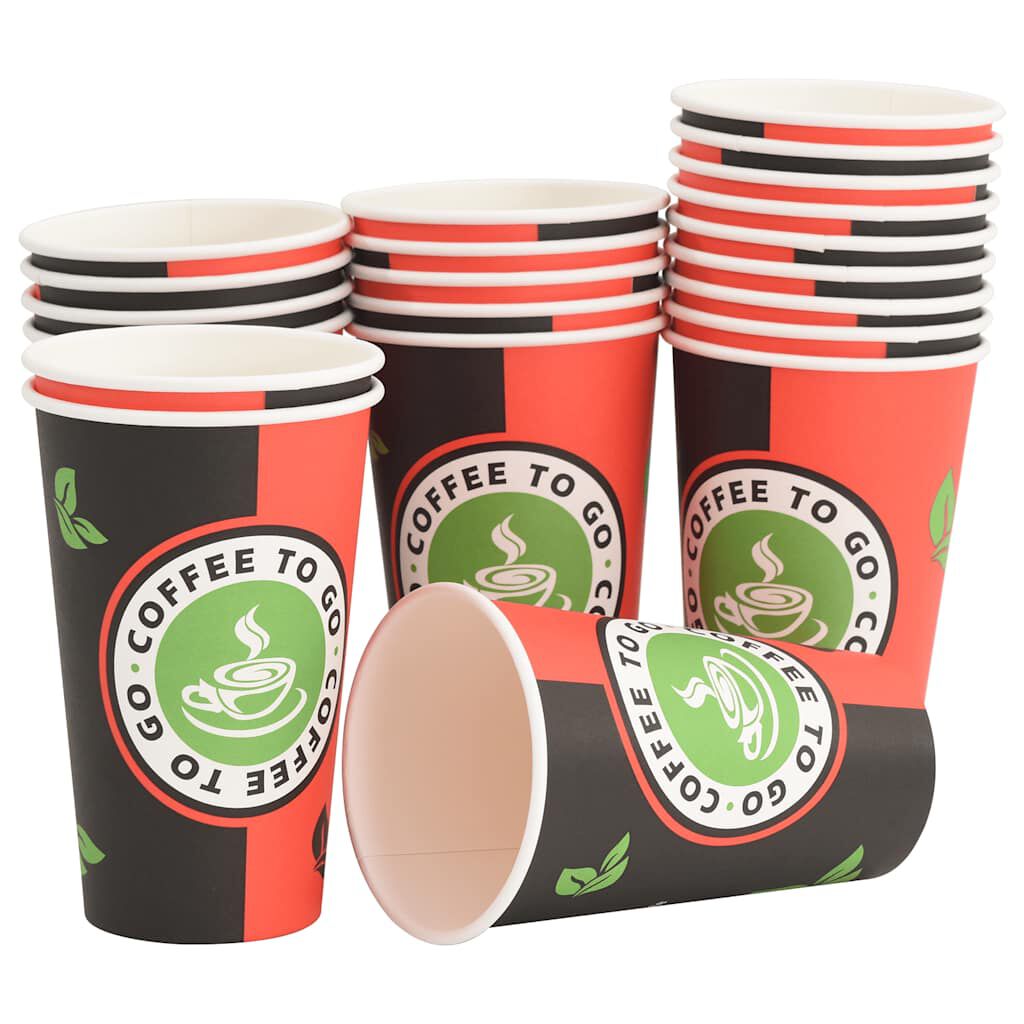 vidaXL Papieren koffiekopjes met deksel 1000 st 16oz 400 ml