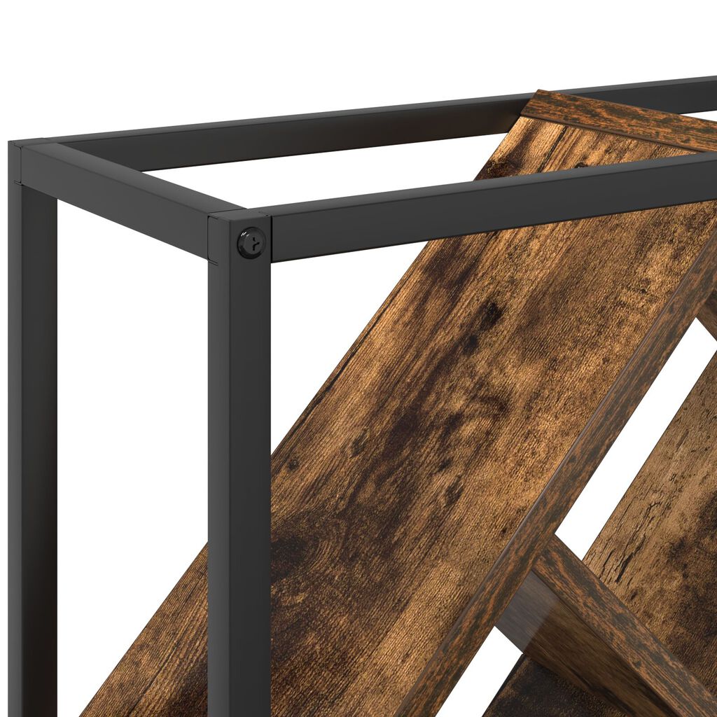 vidaXL Wijnrek Gerookt Eiken 51x18x52,5 cm Gelaagd Hout