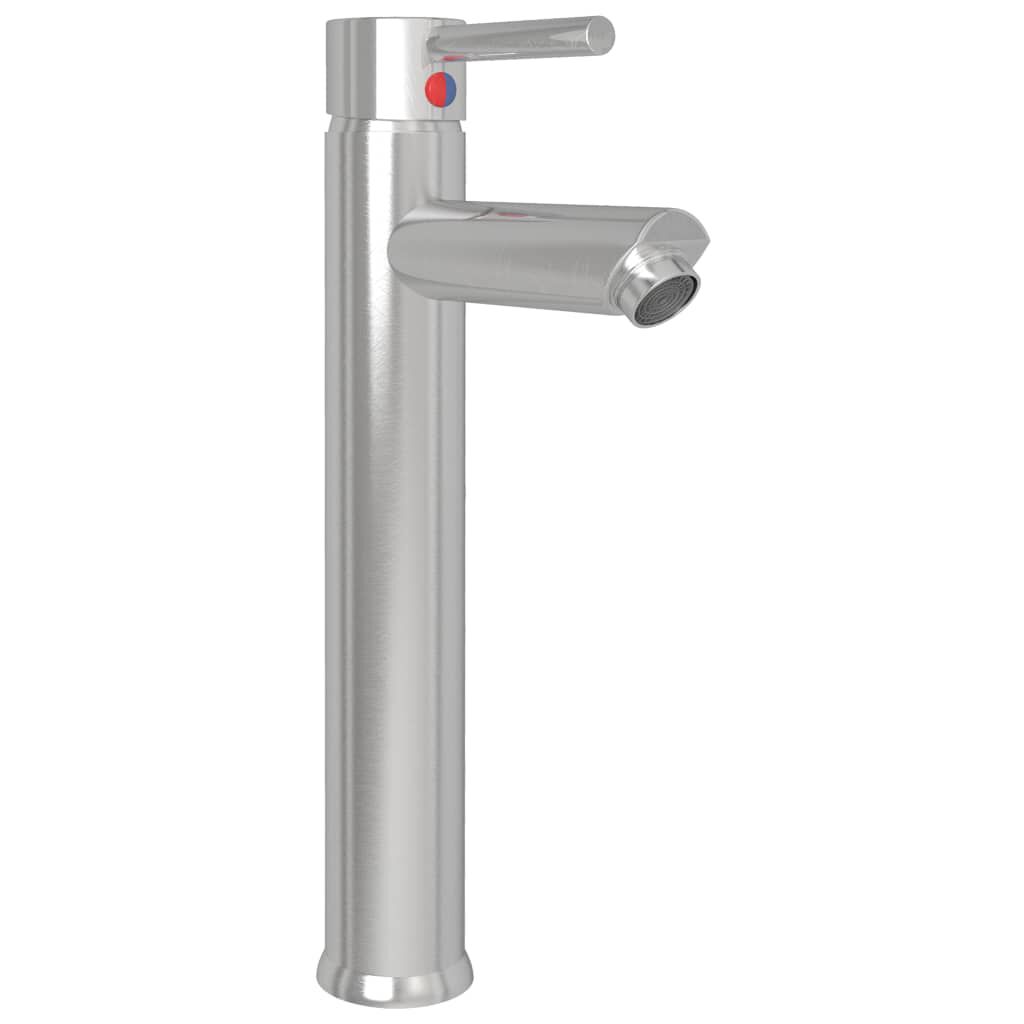 vidaXL Badkamermengkraan 12x30 cm zilverkleurig