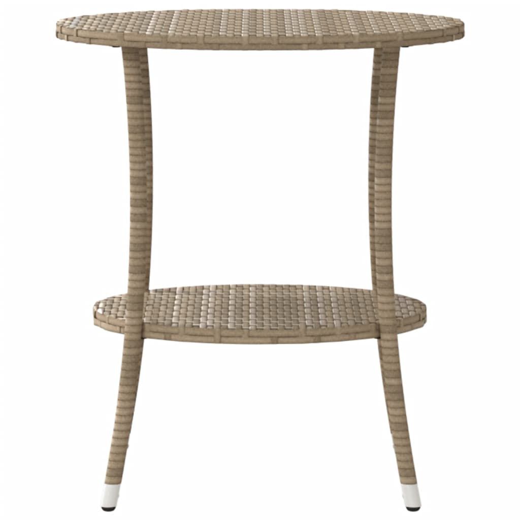 vidaXL Tuinstoelen 2 st verstelbaar met tafel poly rattan beige
