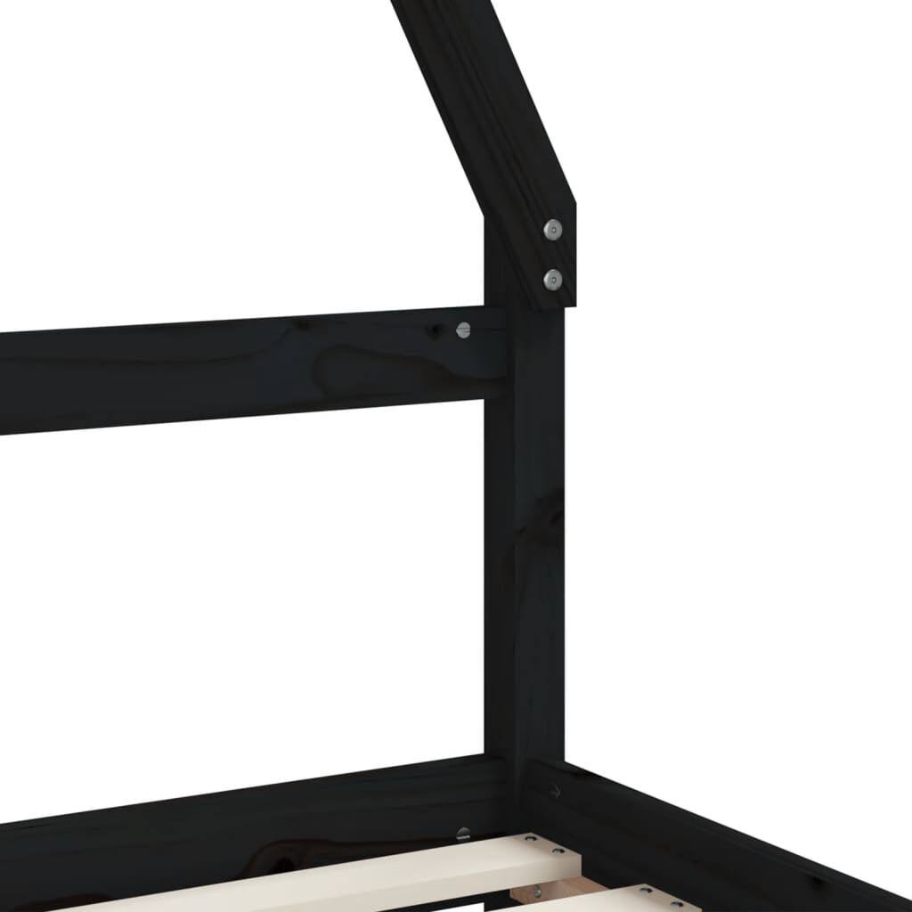 vidaXL Kinderbedframe 80x200 cm massief grenenhout zwart