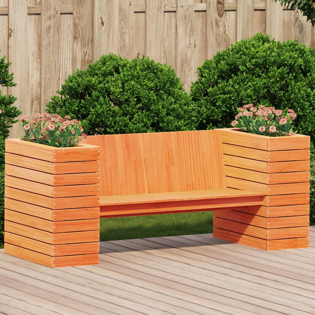 vidaXL Bankje met plantenbakken 167,5x60x65 cm grenenhout wasbruin