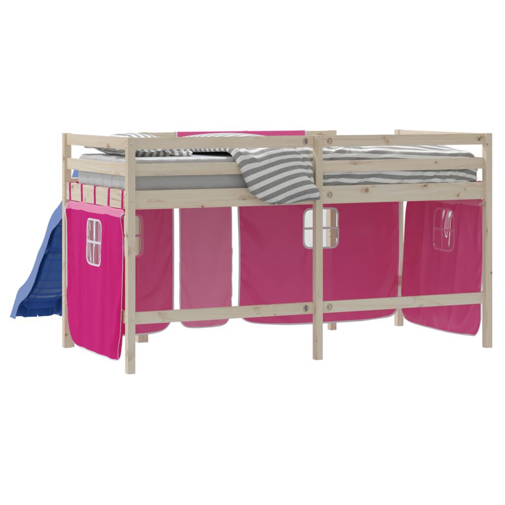 vidaXL Gordijnen voor hoogslaper polyester roze