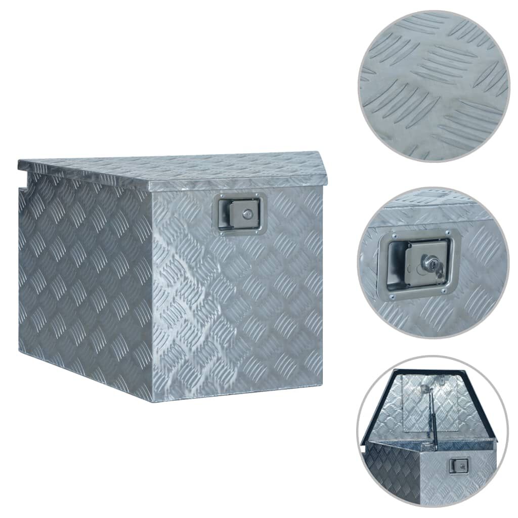 vidaXL Aluminium kist 737/381x410x460 mm zilverkleurig